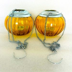 Pair of Decorative tea-light candle holders with hook to hang - new condition
